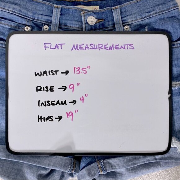 Levi’s Blue Mid Rise Mid Length Shorts Lightly Distressed Denim Jean Shorts 27 - Picture 4 of 15